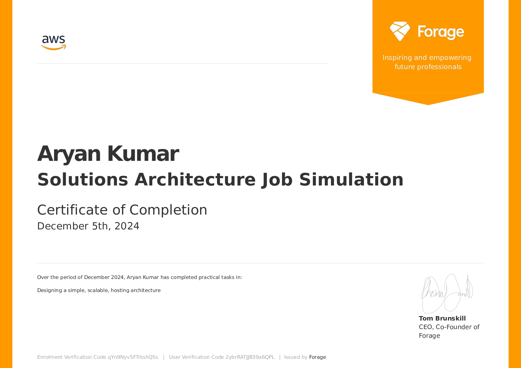 Certificate in Solutions Architecture